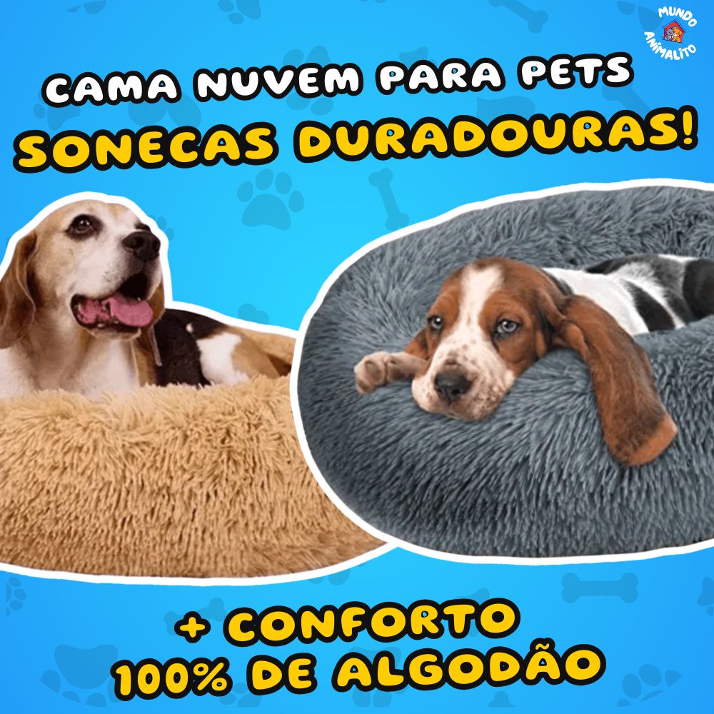 Cama Nuvem Pet Redonda Com Zíper e Lavável