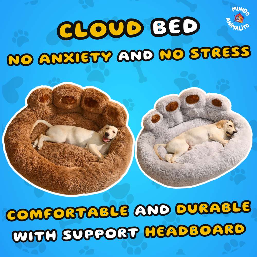 Cloud Dog Bed with 4 Paws, Washable, Calming and Anti-Anxiety