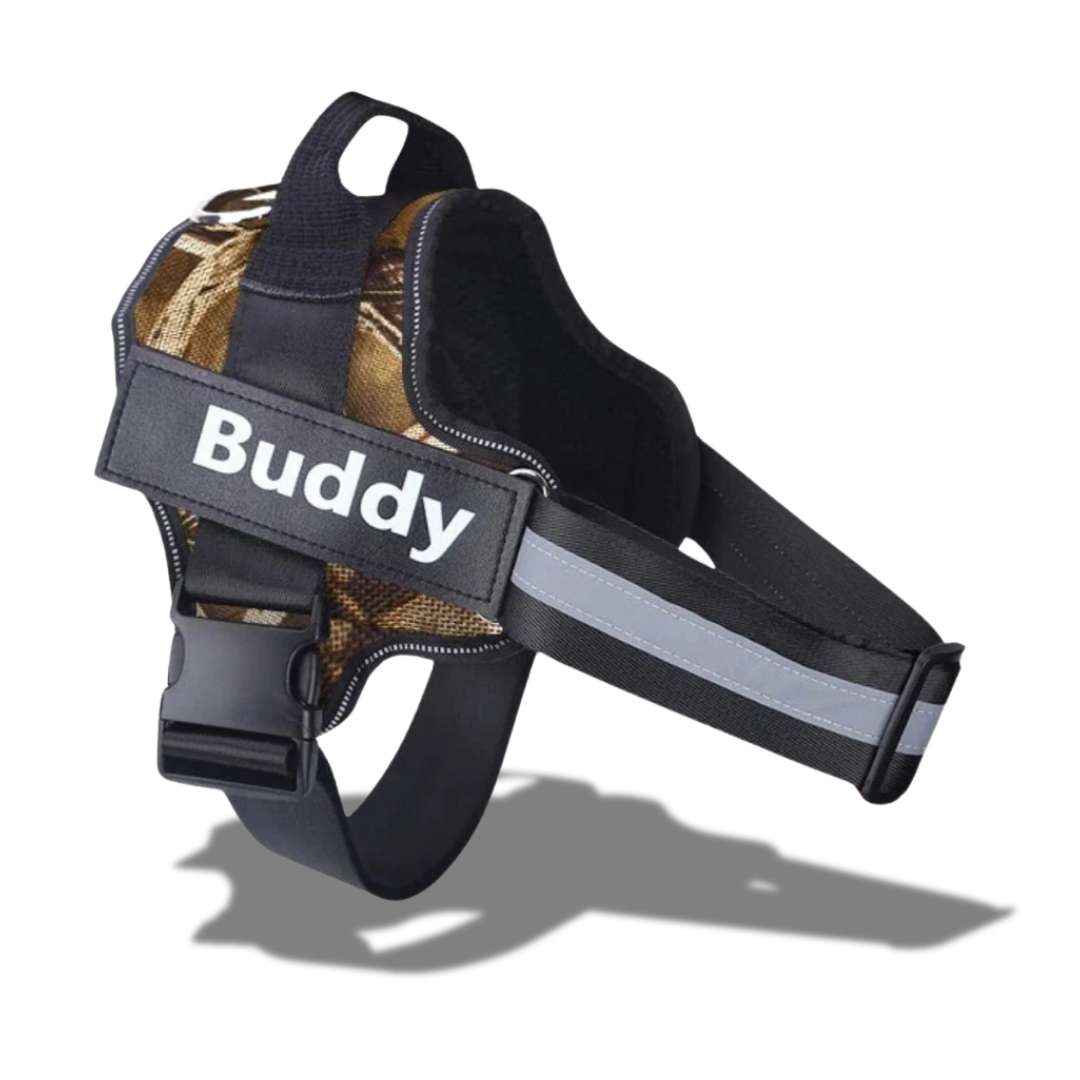 Peitoral Personalizado com Nome e Telefone, Ajustável e Refletivo - Safe Buddy