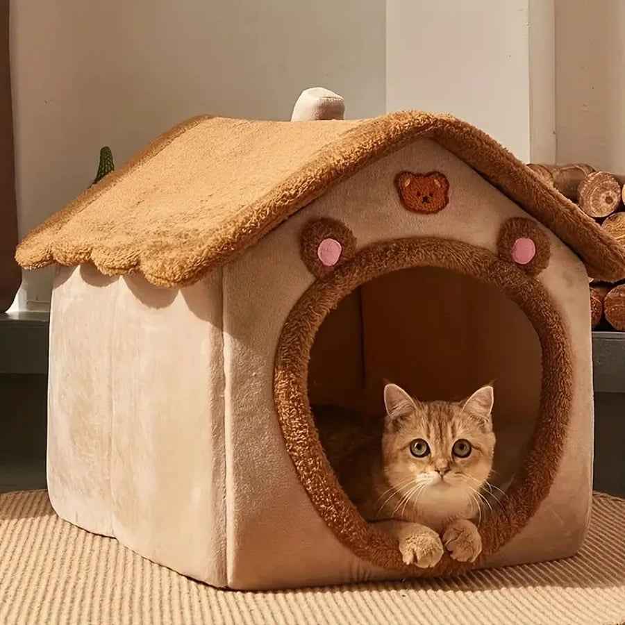 Casa de estimação dobrável para cães extra pequenos, casa lavável do gato, caverna do filhote, sofá-cama, cama removível