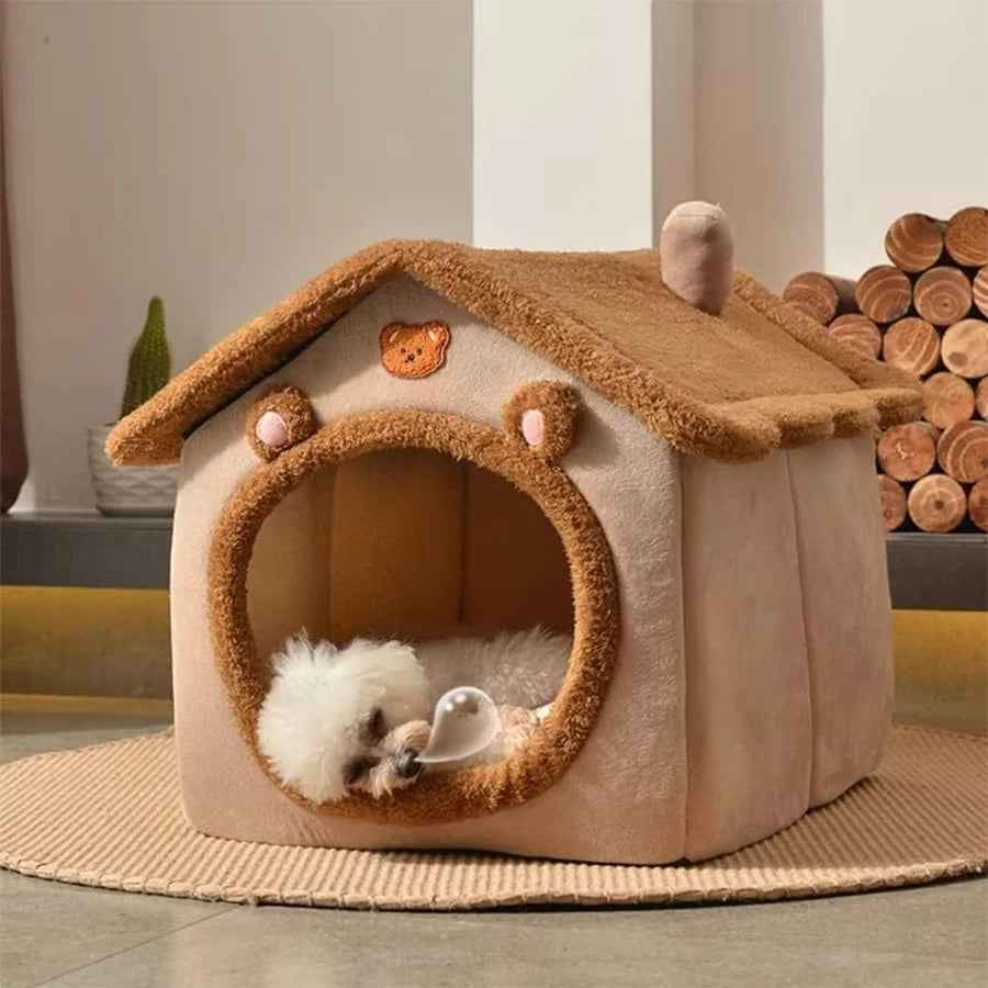 Casa de estimação dobrável para cães extra pequenos, casa lavável do gato, caverna do filhote, sofá-cama, cama removível