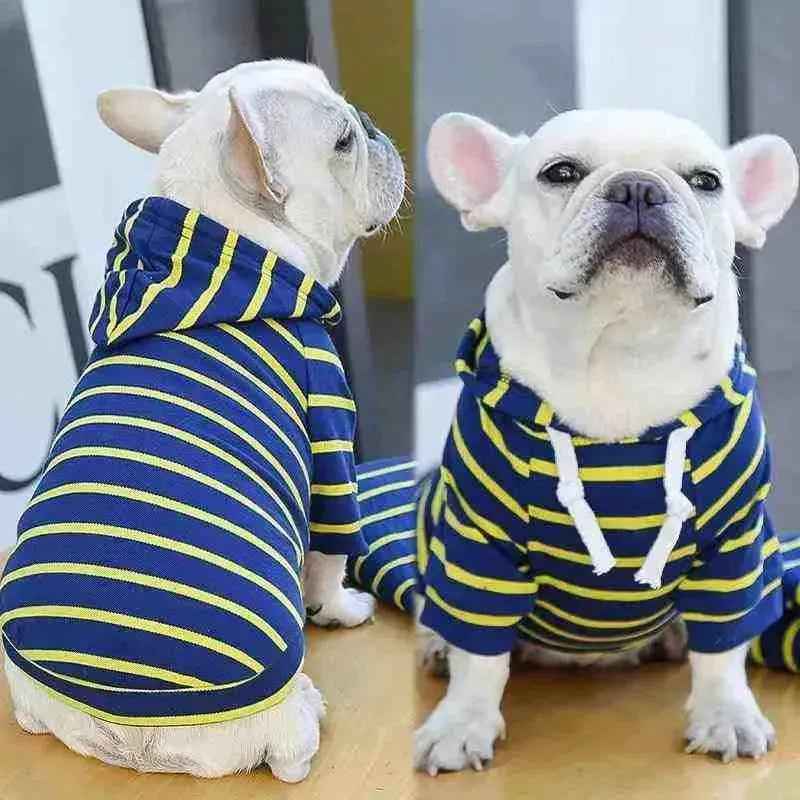 Moletom Listrado Com Capuz Para Cachorros - Mundo Animalito