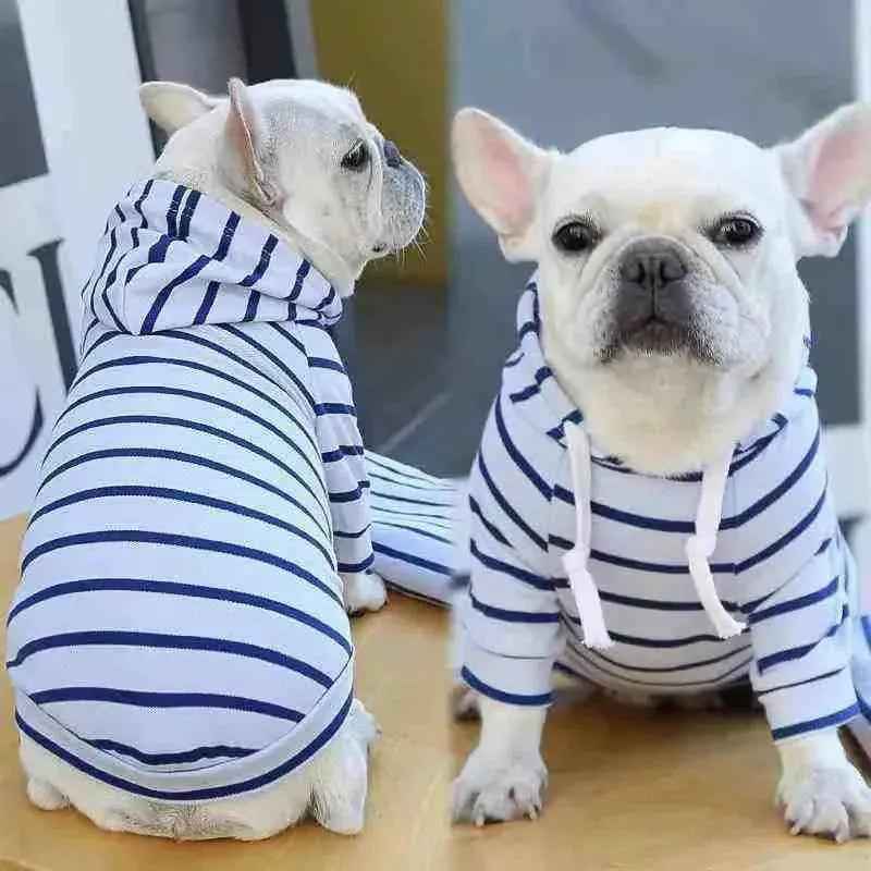 Moletom Listrado Com Capuz Para Cachorros - Mundo Animalito