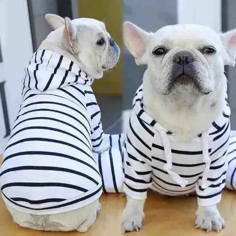 Moletom Listrado Com Capuz Para Cachorros - Mundo Animalito