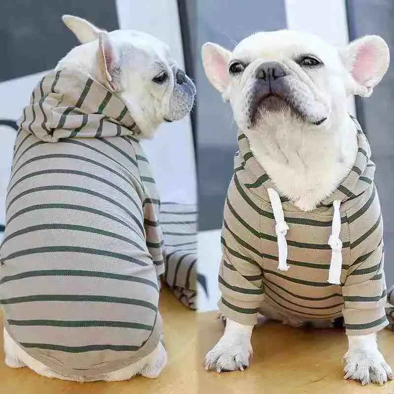 Moletom Listrado Com Capuz Para Cachorros - Mundo Animalito