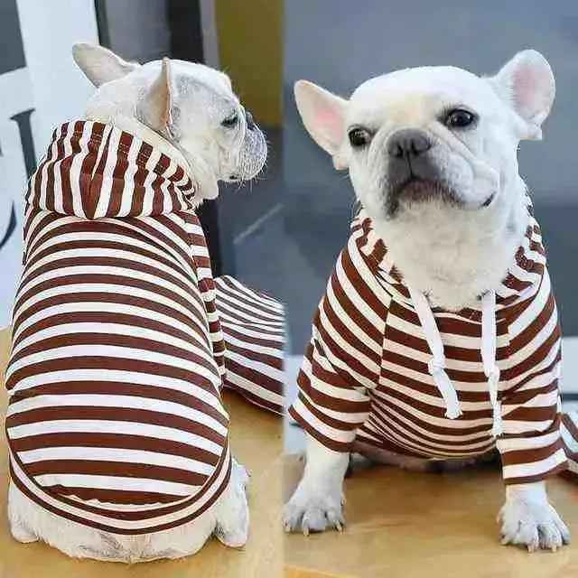 Moletom Listrado Com Capuz Para Cachorros - Mundo Animalito
