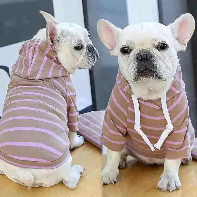 Moletom Listrado Com Capuz Para Cachorros - Mundo Animalito