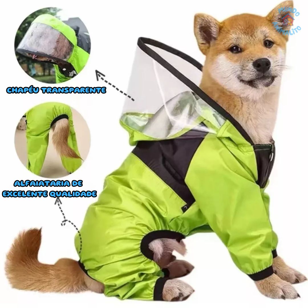 Capa de Chuva Impermeável e com Capuz para Cachorros – The Dog Face