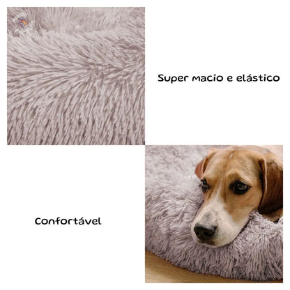 Cama Redonda em Formato de Nuvem para Animais de Estimação – Lavável e com Zíper – Para Cães e Gatos