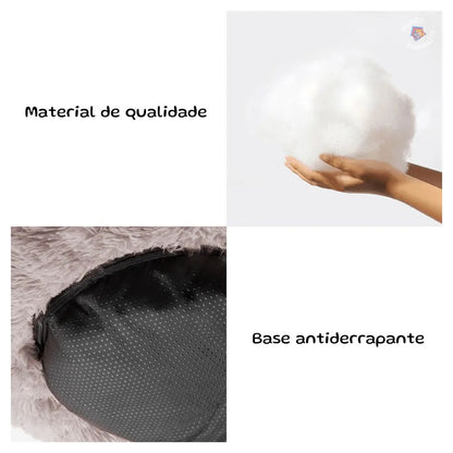 Cama Redonda em Formato de Nuvem para Animais de Estimação – Lavável e com Zíper – Para Cães e Gatos