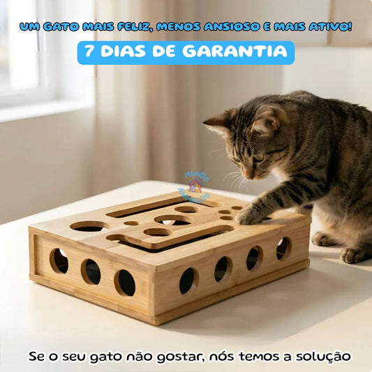 Brinquedo Interativo Quebra Cabeça Arranhador para Gatos