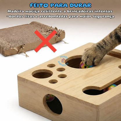 Brinquedo Interativo Quebra Cabeça Arranhador para Gatos