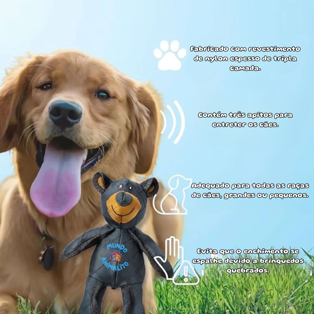 Urso De Pelúcia com Apito Para Cães