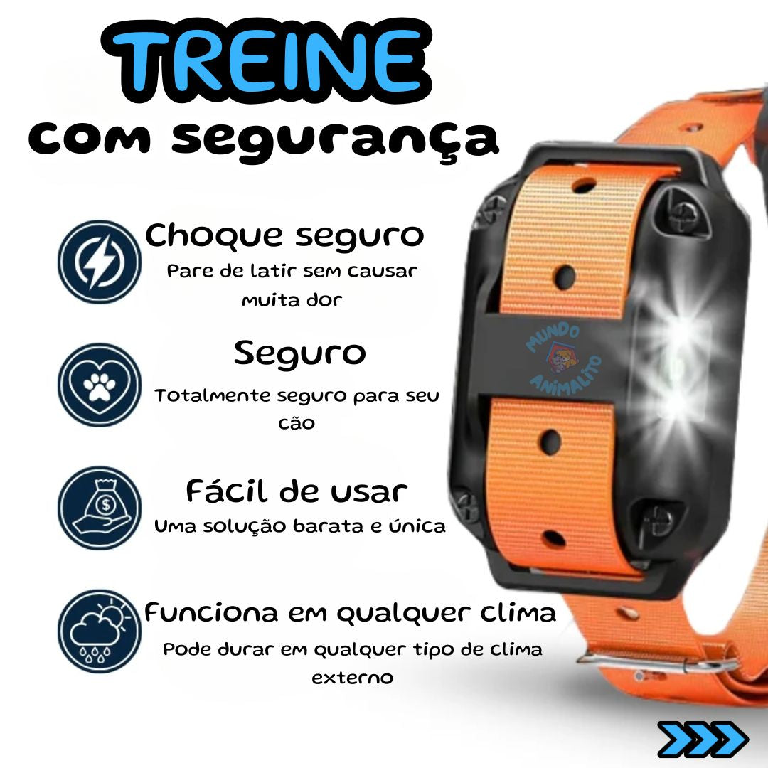 Coleira de Adestramento 800m Recarregável com Beep, Choque e Vibração