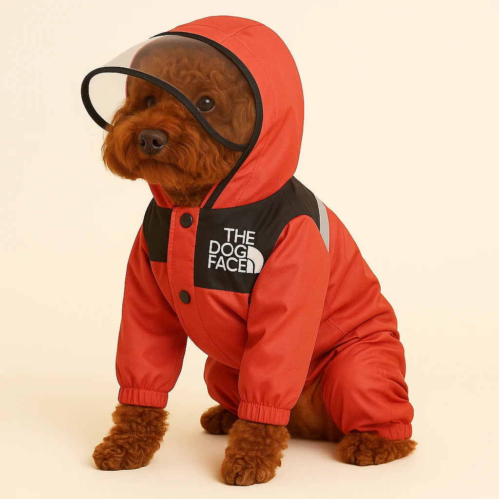 Capa de Chuva Impermeável e com Capuz para Cachorros – The Dog Face