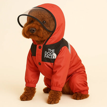 Capa de Chuva Impermeável e com Capuz para Cachorros – The Dog Face