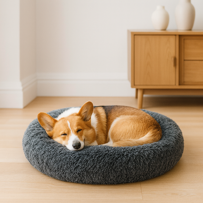 Cama Redonda em Formato de Nuvem para Animais de Estimação – Lavável e com Zíper – Para Cães e Gatos
