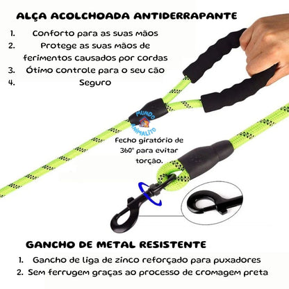 Guia Refletiva Ajustável para Cães com (0,5 m a 1,5 m)