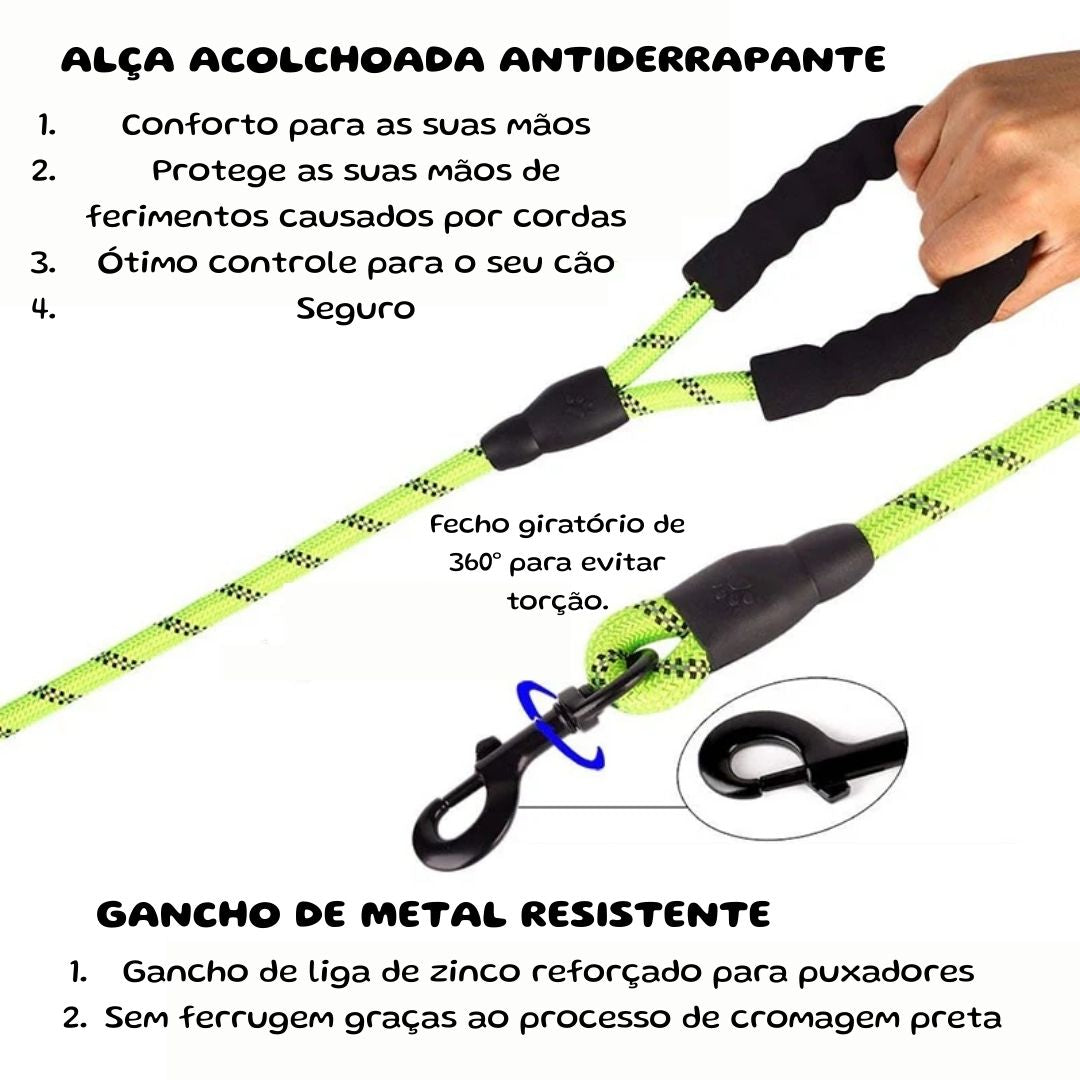 Guia Retrátil Ajustável para Cães 0,5m a 1,5m