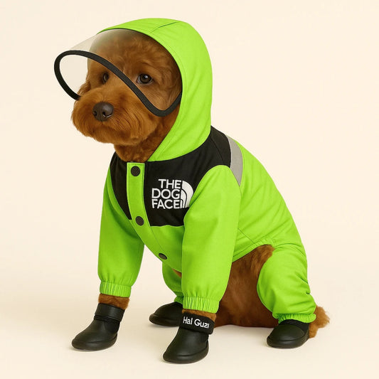Capa de Chuva Impermeável e com Capuz para Cachorros – The Dog Face