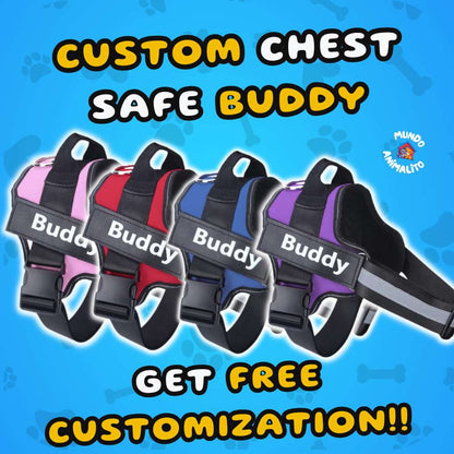 Safe Buddy Personalized Dog Harness: Adjustable, Reflective with Name and Phone Tags