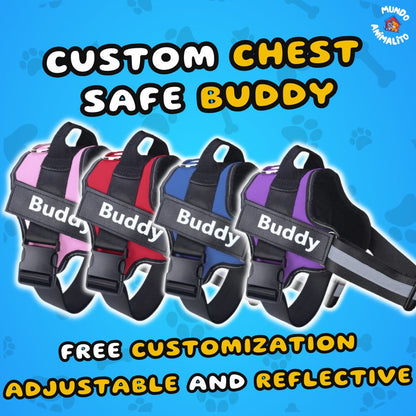 Personalized Dog Harness with Name and Phone Number, Adjustable and Reflective - Safe Buddy