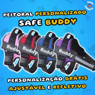 Peitoral Personalizado com Nome e Telefone, Ajustável e Refletivo - Safe Buddy