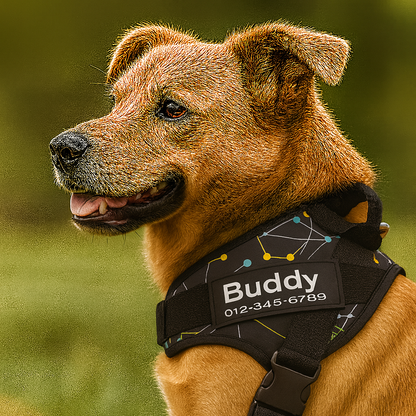 Coleira Peitoral Ajustável, Personalizável com Nome e Número de Telefone - Safe Buddy Edição Limitada