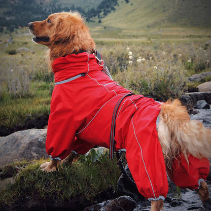 Jaqueta Impermeável Ajustável para Cães de Grande Porte