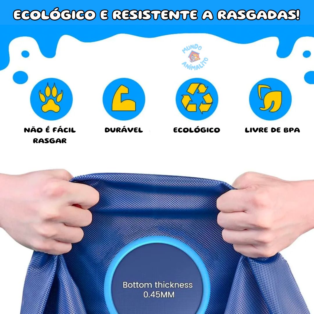 Piscina Pet Chafariz, Portátil, Dobrável e Antiderrapante