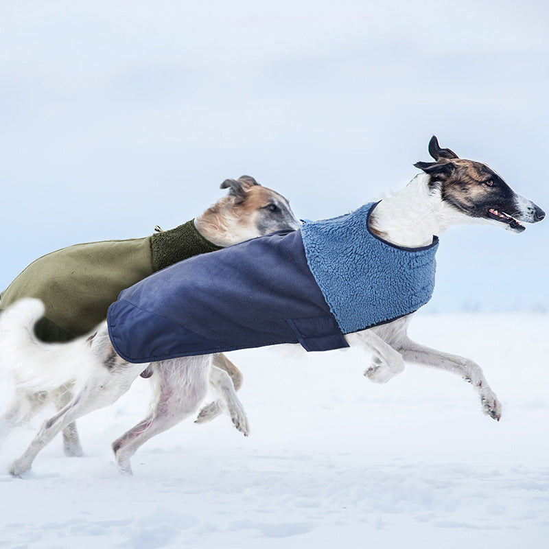 Casaco de Inverno Luxuoso Em Lã de Cordeiro para Cães