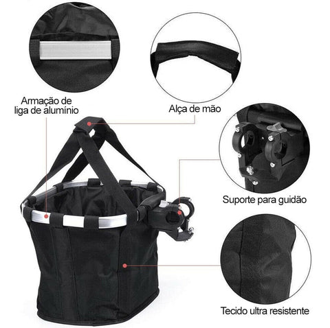 Cesta de Bicicleta para Cachorros Até 5Kg