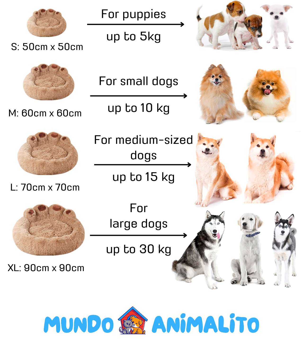 Cama Nuvem para Cachorros com 4 Patas, Lavável, Calmante e Anti-ansiedade