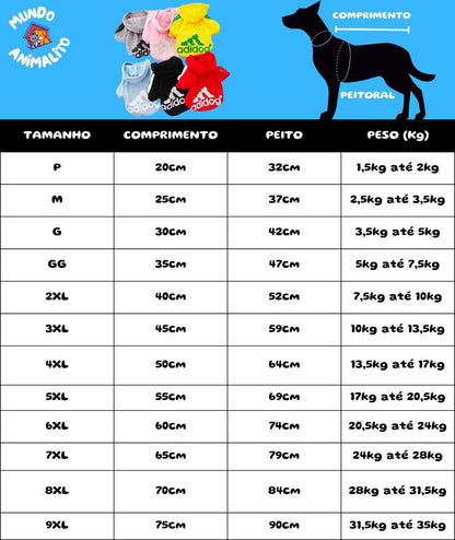Roupa de Frio para Cachorro Adidog — Casaco de Algodão Pet