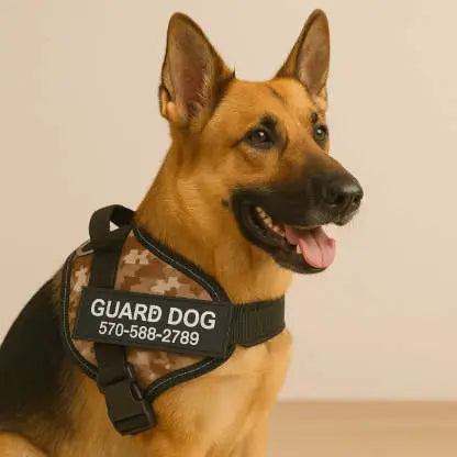 Coleira Peitoral Ajustável, Personalizável com Nome e Número de Telefone - Safe Buddy