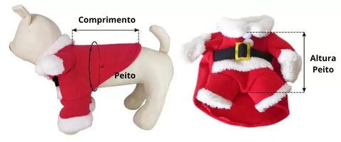 Roupa de Natal para Cachorro - Papai Noel