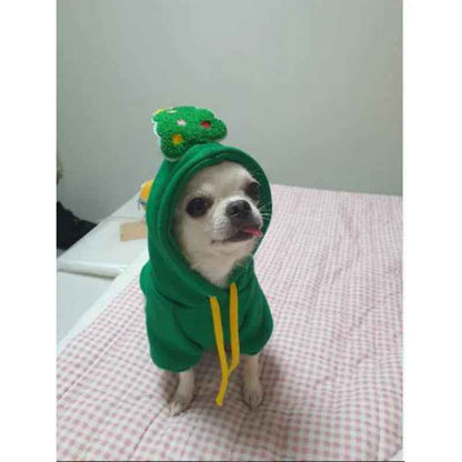 Hoodies do Natal para cães pequenos e médios, roupa do animal de estimação, roupa quente, alces, revestimento de Santa Claus, gato, inverno