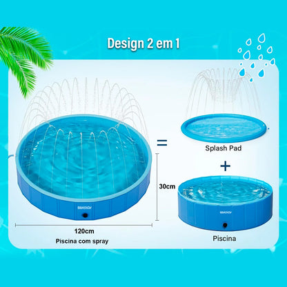 Dog Pool - PVC, Foldable, with Fountain