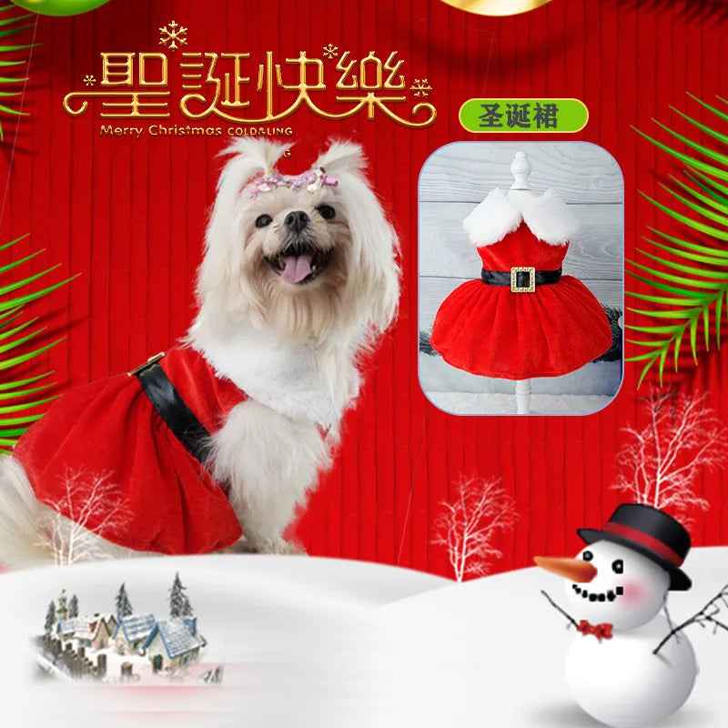 Christmas Princess Cosplay Dress for Pet, Vestidos De Cachorro, Roupa De Cachorro Pequeno, Gato, Cachorro, Fantasia, Verão