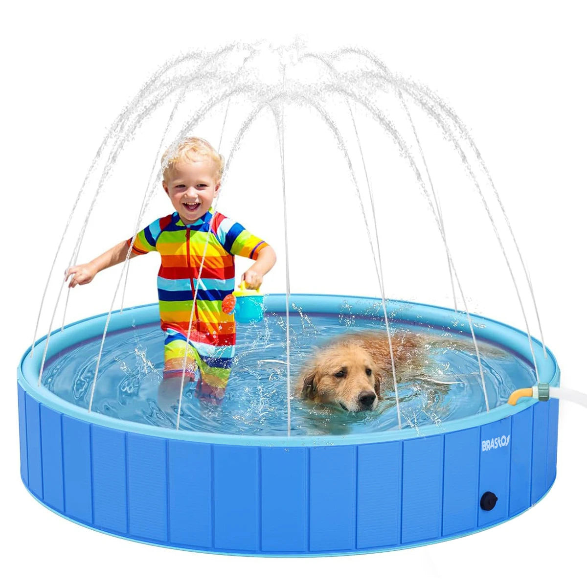 Piscina para Cachorros - PVC, Dobrável, com Chafariz