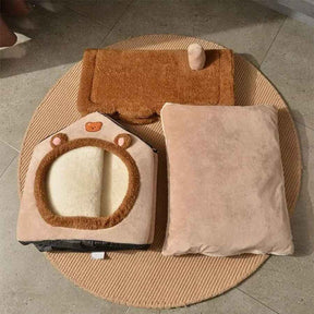 Casa de estimação dobrável para cães extra pequenos, casa lavável do gato, caverna do filhote, sofá-cama, cama removível