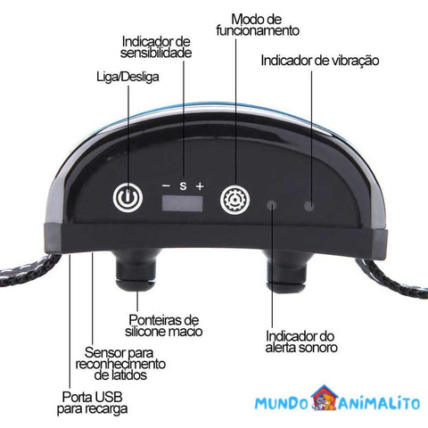 Coleira Anti Latido Ultrassônica Sem Choque com 7 Níves de Sensibilidade