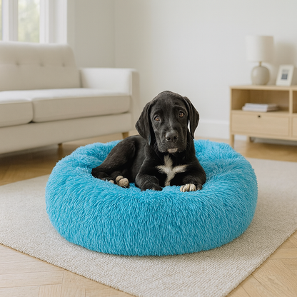 Cama Redonda em Formato de Nuvem para Animais de Estimação – Lavável e com Zíper – Para Cães e Gatos