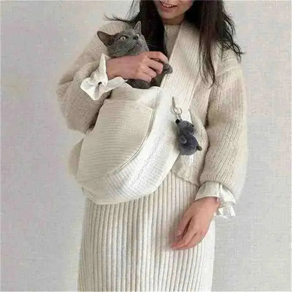 Bolsa de Ombro em Canvas para Transporte de Cães e Gatos - Mundo Animalito