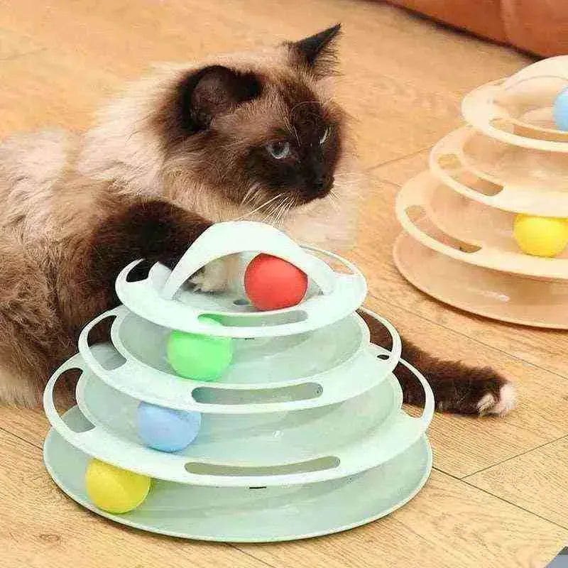 Brinquedo para Gatos 4 níveis Bola Giratória Divertida - Mundo Animalito