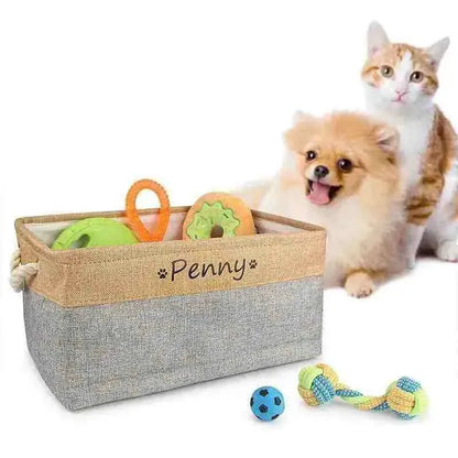 Caixa de Brinquedos Personalizada com Nome para Pets - Mundo Animalito