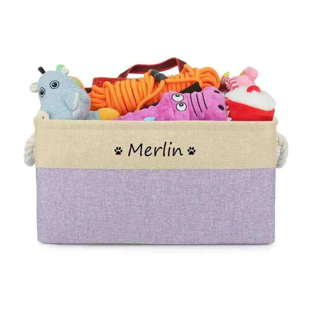 Caixa de Brinquedos Personalizada com Nome para Pets - Mundo Animalito