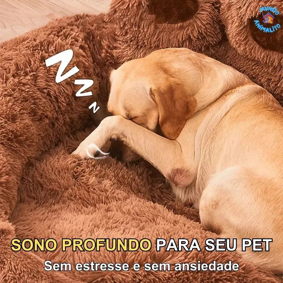 Cama Nuvem Para Pets com 4 Patas Lavável Calmante e Anti Ansiedade