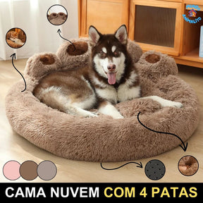 Cama Nuvem Para Pets com 4 Patas, Lavável, Calmante e Anti Ansiedade