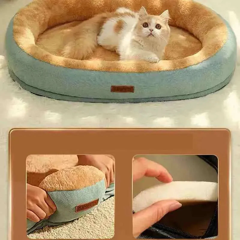 Cama Redonda para Cães e Gatos com Zíper, Lavável e Antiderrapante - Mundo Animalito